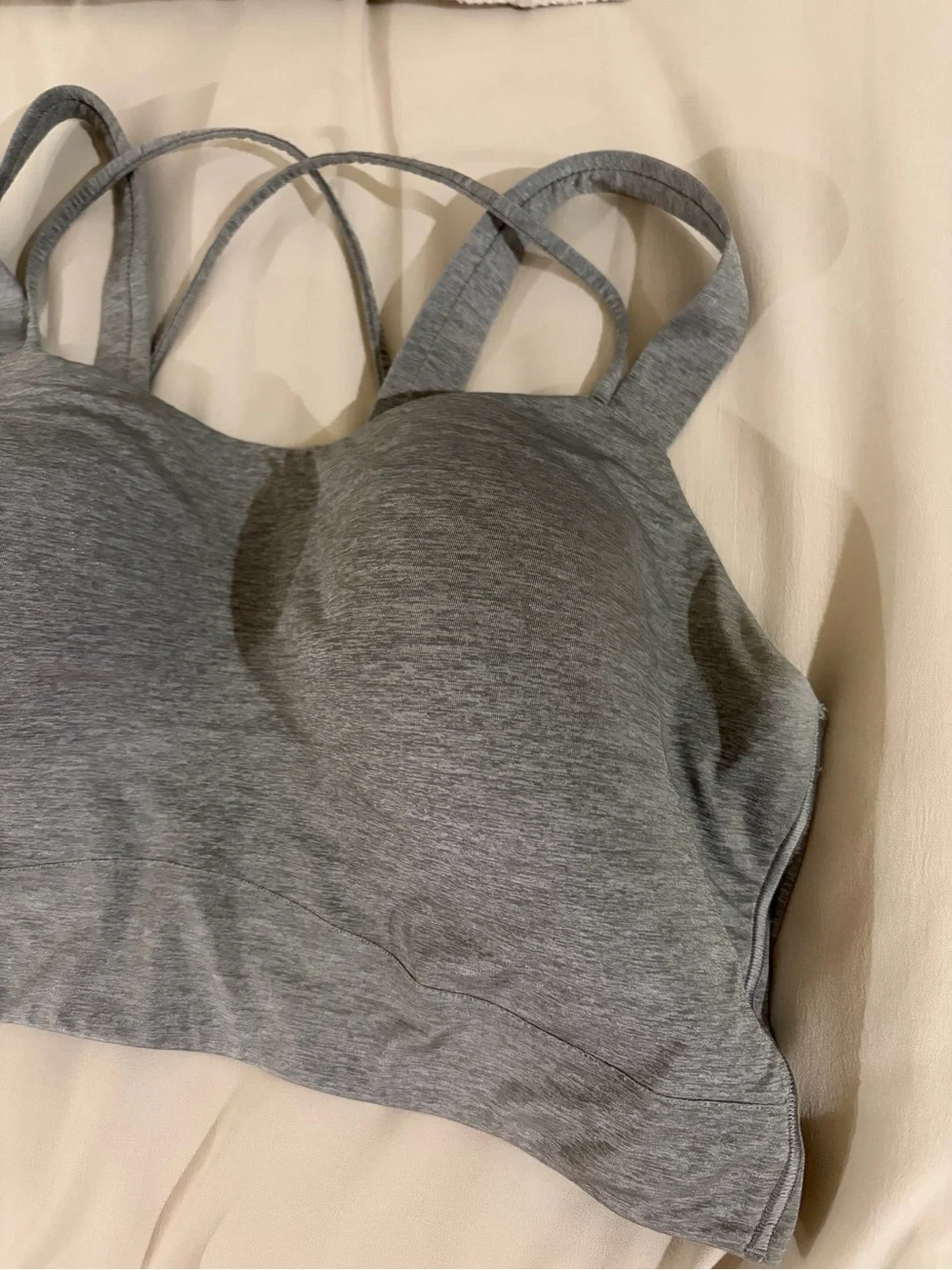 Lululemon Like a Cloud Longline Bra D/DD Cup Heathered Raceway Grey Size 14